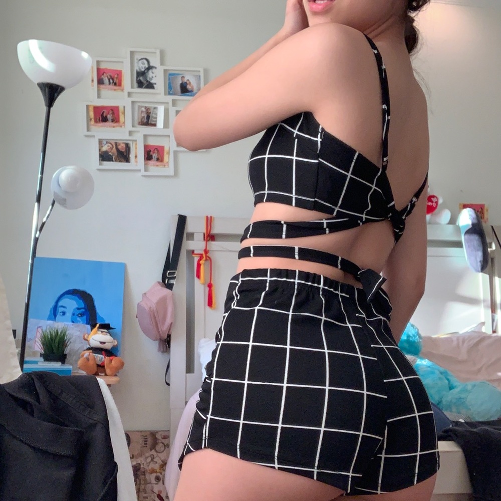 Two piece black and white